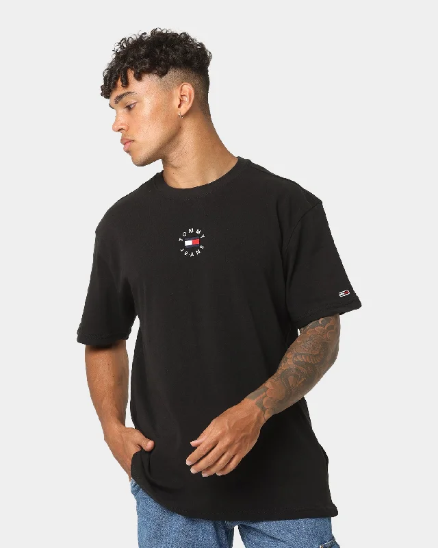 Tommy Jeans Tiny Circle T-Shirt Black-- Collared Crew Neck Turtle Neck