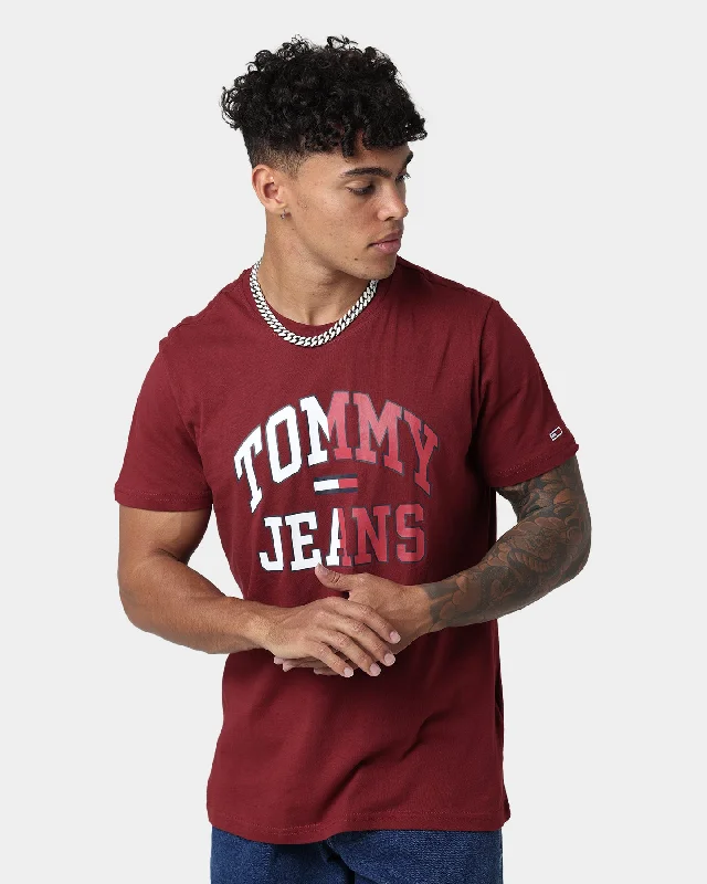 Tommy Jeans TJM Entry Collegiate T-Shirt Bing Cherry-- Front Pockets Side Pockets Patch Pockets Tommy Jeans TJM Entry Collegiate T-Shirt Bing Cherry-- Front Pockets Side Pockets Patch Pockets