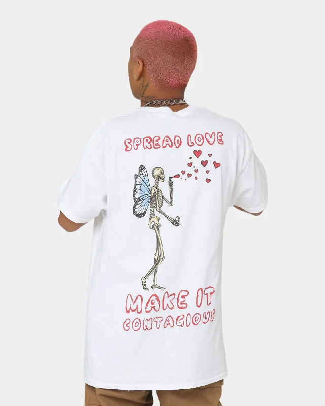 Lil Skies Contagious T-Shirt White-- Hooded Caped Shawl Collar