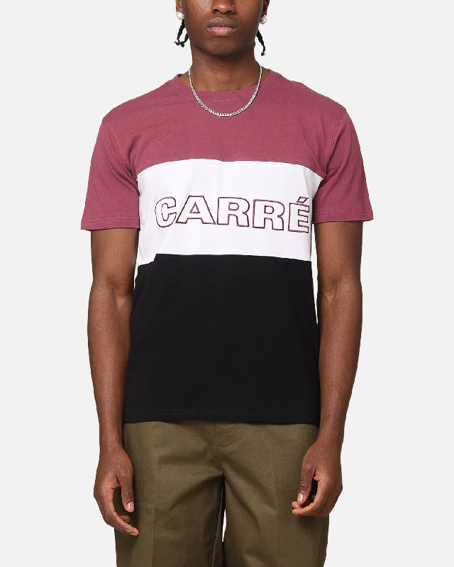 Carre Boost Panel T-Shirt Maroon/White/Black-- Elegant Classic Vintage