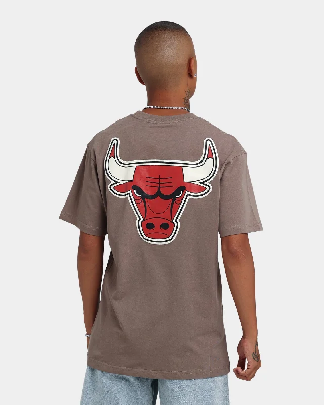 Mitchell & Ness Chicago Bulls Tonal Logo T-Shirt Walnut-- Real Fur Shearling Chenille
