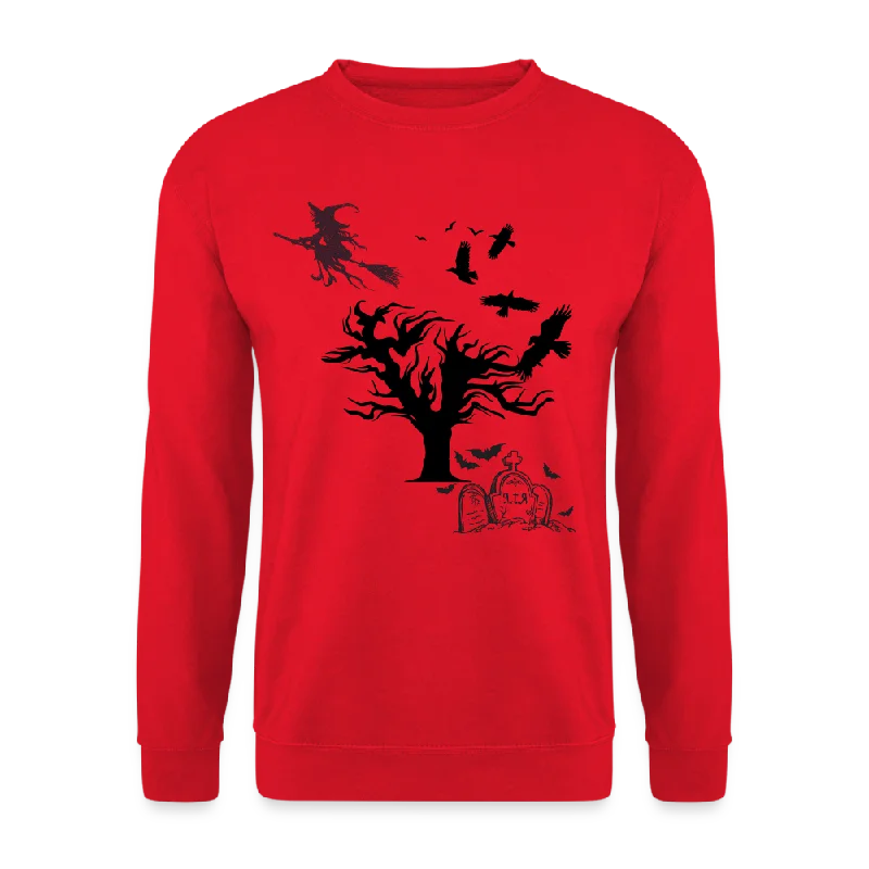 Sweat-shirt Unisex "Arbre et Sorcière"-- Welt Pockets Slit Pockets Flap Pockets