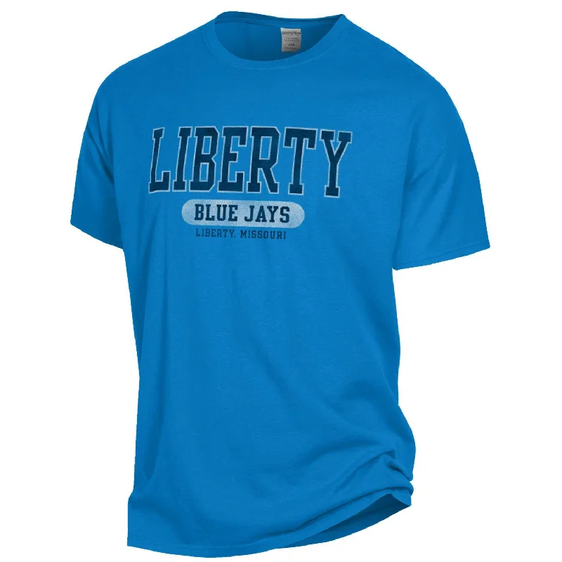 Liberty Blue Jays Comfort Wash SUMMER SKY Short Sleeve T-Shirt by Gear-- Mesh Blend Leather Blend Suede Blend