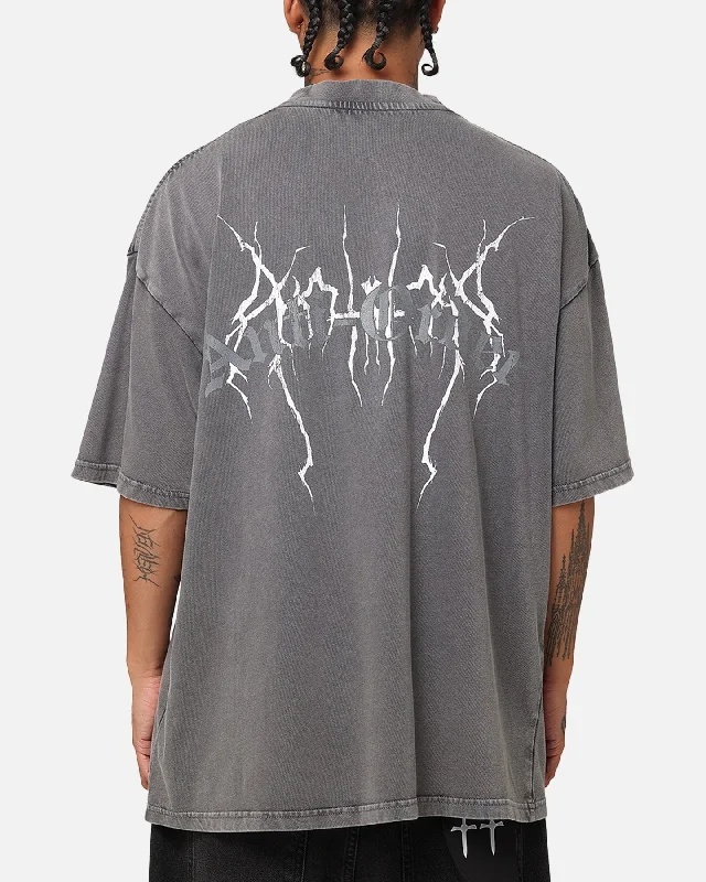 The Anti Order Chaos Mock Neck T-Shirt Washed Charcoal-- Lace Blend Ribbed Blend Corduroy Blend The Anti Order Chaos Mock Neck T-Shirt Washed Charcoal-- Lace Blend Ribbed Blend Corduroy Blend