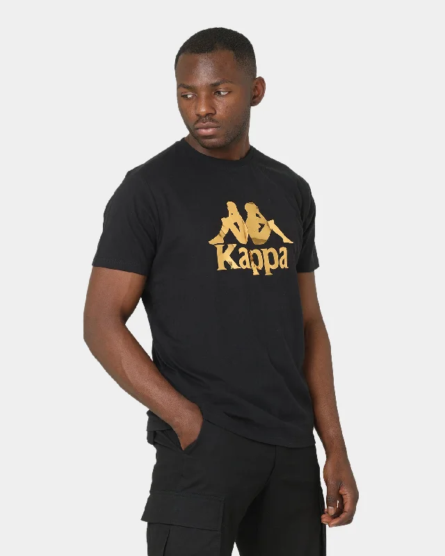 Kappa Authentic David T-Shirt Black-- Chenille Fabric Brocade Fabric Lace Fabric