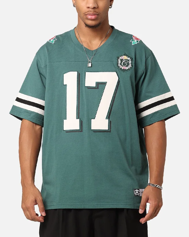 Carre Rose Bowl Football T-Shirt Green-- Denim Fabric Leather Fabric Suede Fabric