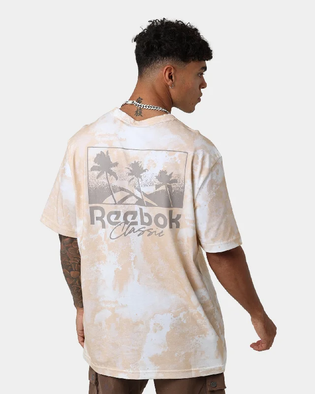 Reebok Classics All Over Print Graphic T-Shirt Stucco-- Polka Dot Checkered Tartan