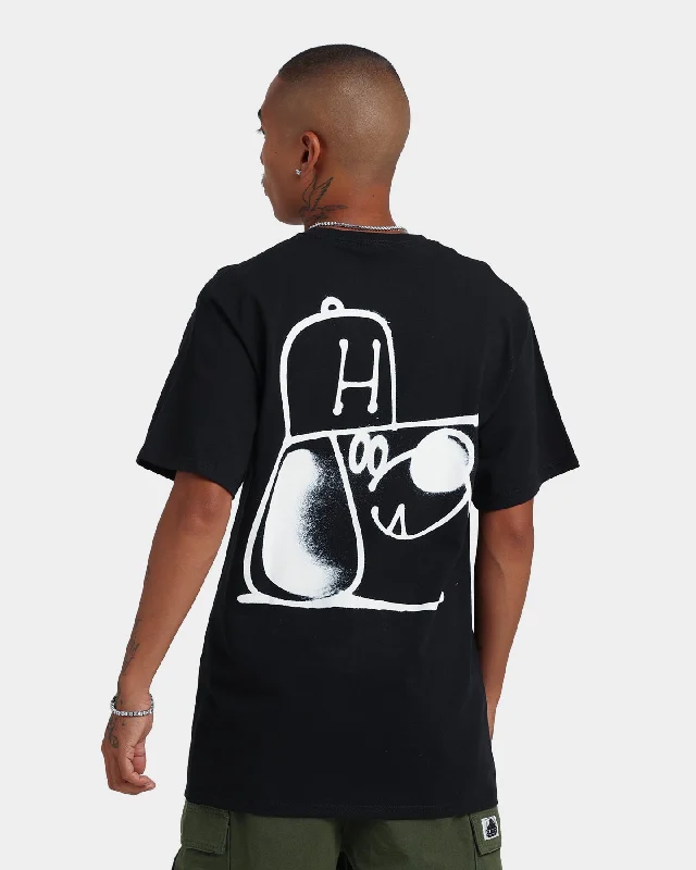 HUF Remio T-Shirt Black-- Terry Blend Velvet Blend Canvas Blend
