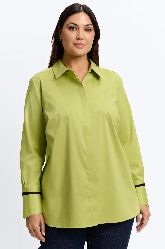 Iris Plus Stretch Matte Sateen No Iron Shirt-- Fashionable Trendy Casual