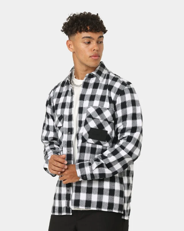 Calvin Klein Buffalo Check Shirt Black/Bright White-- Cashmere Blend Cotton Blend Poly Blend Calvin Klein Buffalo Check Shirt Black/Bright White-- Cashmere Blend Cotton Blend Poly Blend
