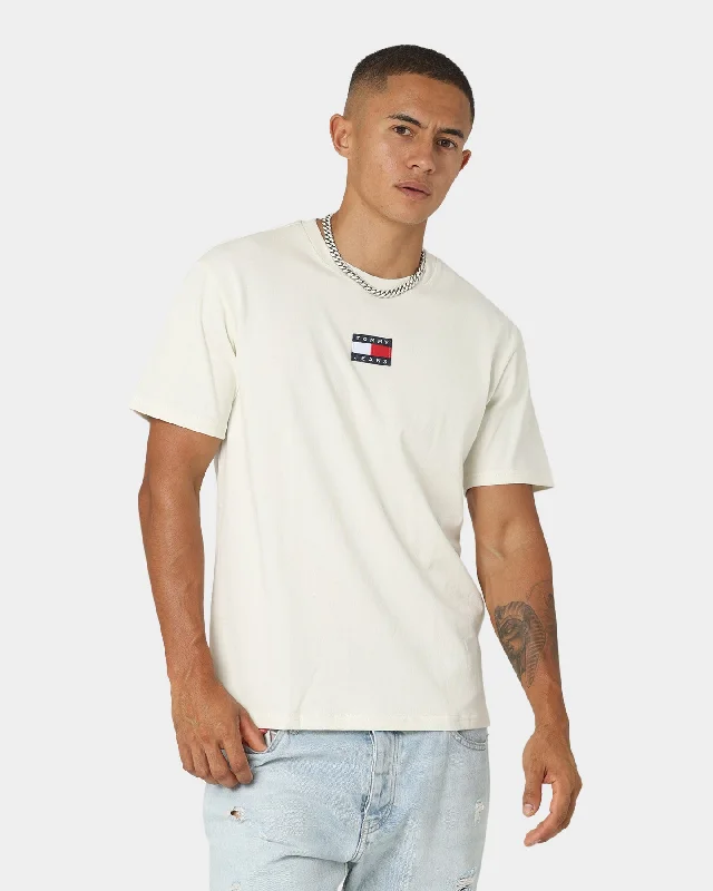 Tommy Jeans Tommy Badge T-Shirt Ivory-- Sequined Glittery Shiny