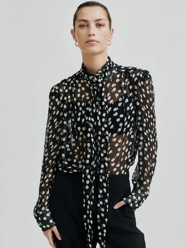 Second Female Drop Shirt Black-- Chenille Blend Fleece Blend Nylon Blend