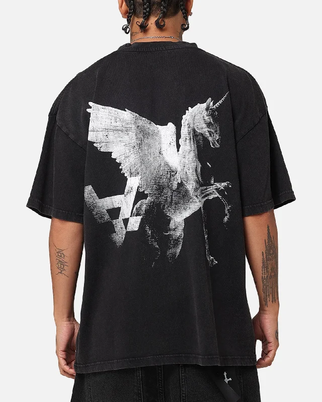 The Anti Order Pegasus Lost T-Shirt Black Acidwash-- Terry Blend Velvet Blend Canvas Blend The Anti Order Pegasus Lost T-Shirt Black Acidwash-- Terry Blend Velvet Blend Canvas Blend