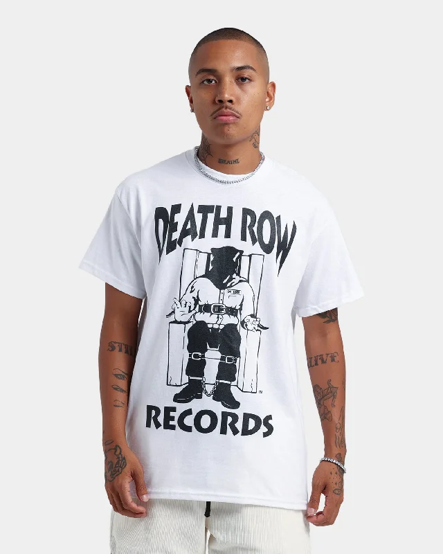 Death Row Records The Chair T-Shirt White/Black-- Silk Blend Satin Velvet