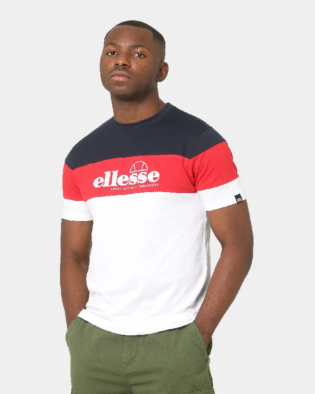 Ellesse Nossa T-Shirt White/Navy-- Embroidered Appliqued Beaded