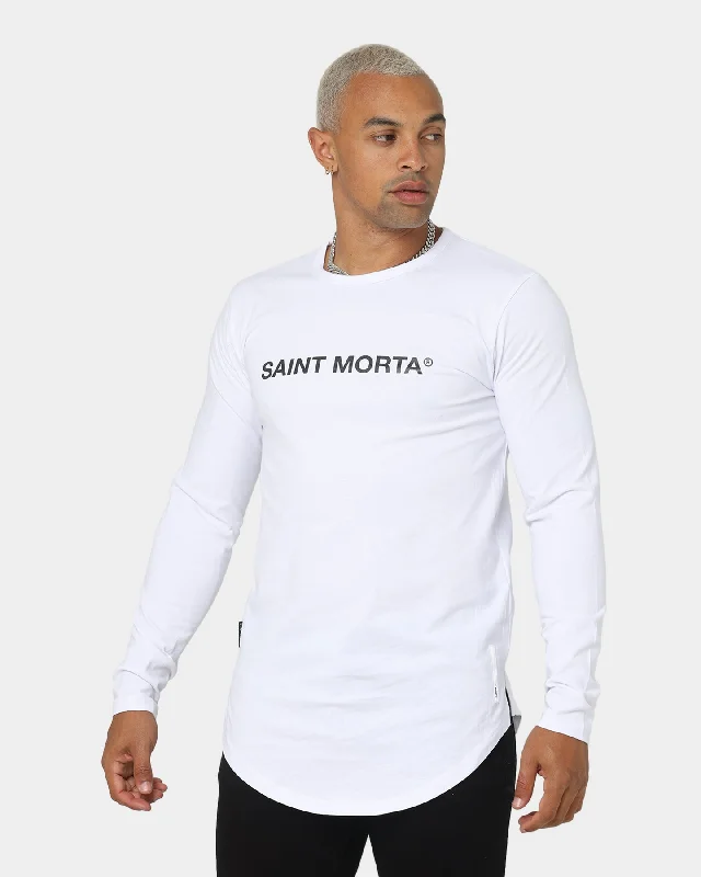 Saint Morta El Duplo 2.0 Long Sleeve T-Shirt White-- Real Fur Shearling Chenille