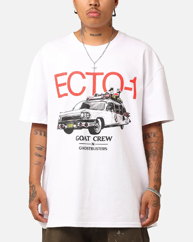 Goat Crew X Ghostbusters Ecto-1 Heavyweight T-Shirt White-- Houndstooth Herringbone Solid