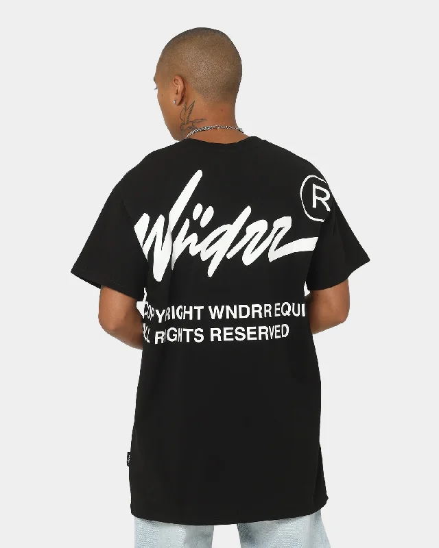 WNDRR Offend Custom Fit T-Shirt Black-- Houndstooth Herringbone Solid