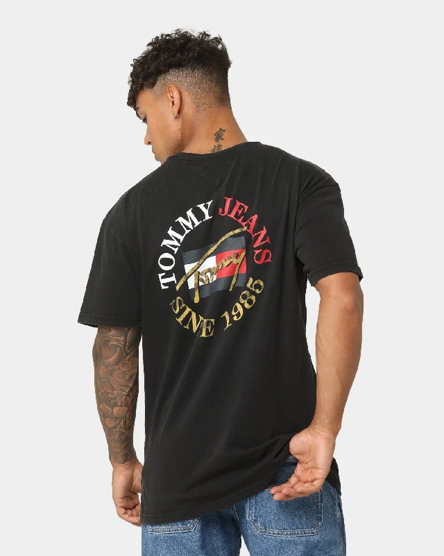 Tommy Jeans Vintage Circle T-Shirt Black-- Houndstooth Herringbone Solid