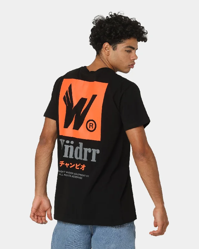 WNDRR Glide Custom Fit T-Shirt Red-- Asymmetrical Pockets Print