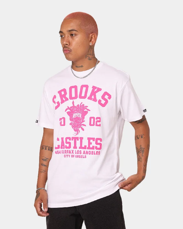 Crooks & Castles Fairfax Varsity T-Shirt White/Hot Pink-- Iron Safe Non-Iron Wrinkle Free Crooks & Castles Fairfax Varsity T-Shirt White/Hot Pink-- Iron Safe Non-Iron Wrinkle Free