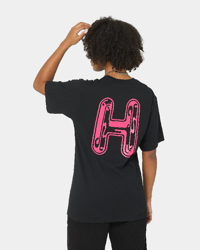 HUF Common H Short Sleeve T-Shirt Black-- Print Jacquard Patchwork