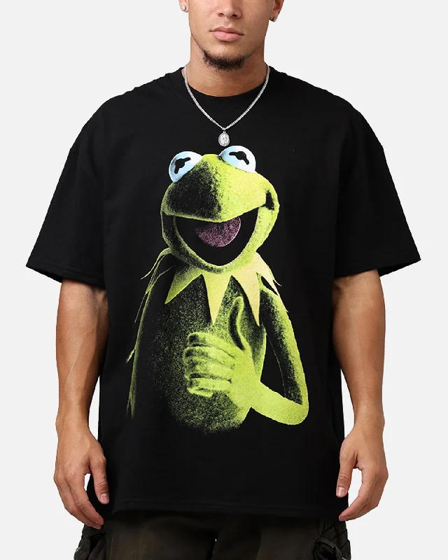 American Thrift Disney The Muppets Kermit Heavyweight T-Shirt Black-- Striped Floral Plaid American Thrift Disney The Muppets Kermit Heavyweight T-Shirt Black-- Striped Floral Plaid