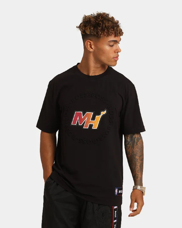 Hugo Boss Hugo Boss X NBA Basic Miami Heat Short Sleeve T-Shirt Black-- Thin T-Shirt Open Front Quick Dry Hugo Boss Hugo Boss X NBA Basic Miami Heat Short Sleeve T-Shirt Black-- Thin T-Shirt Open Front Quick Dry