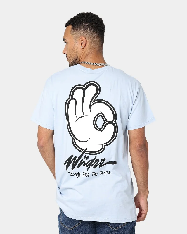 WNDRR Stoked Custom Fit T-Shirt Sky Blue-- Chenille Blend Fleece Blend Nylon Blend
