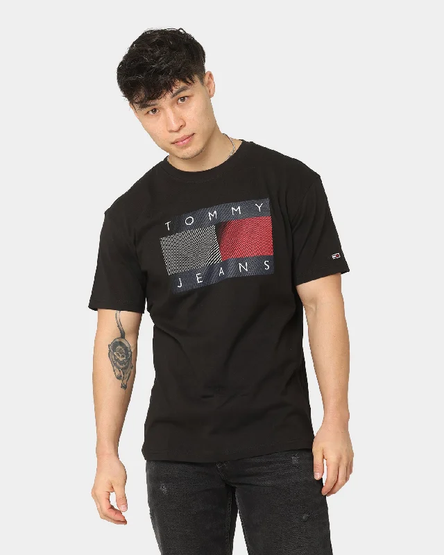 Tommy Jeans Reflective Wave Flag T-Shirt Black-- Modern Contemporary Chic