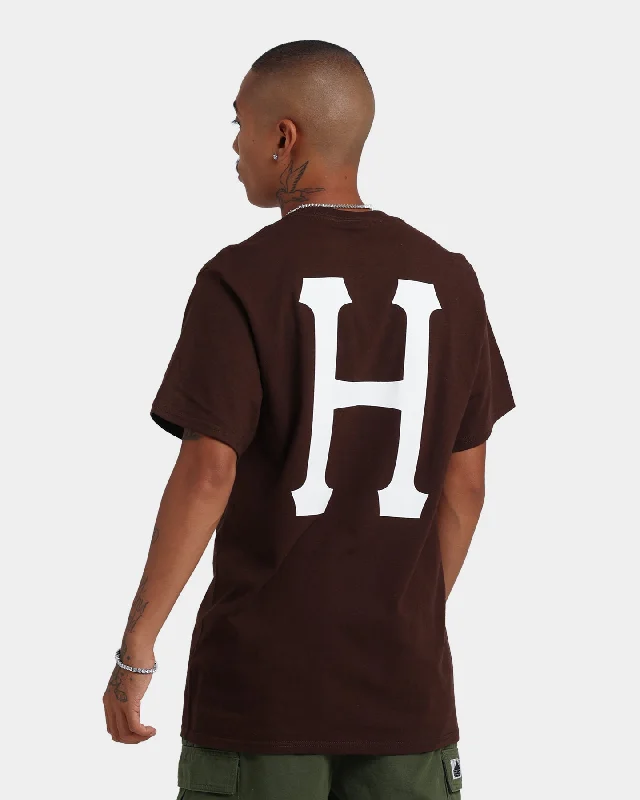 HUF Essentials Classic H T-Shirt Dark Chocolate-- Spandex Blend Rayon Blend Denim Blend HUF Essentials Classic H T-Shirt Dark Chocolate-- Spandex Blend Rayon Blend Denim Blend