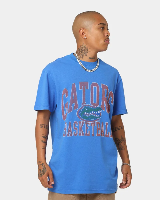 National Collegiate Athletic Association Florida Gators Vintage Arch T-Shirt Washed Royal Blue-- Notch Collar Peter Pan Collar Cowl Neck