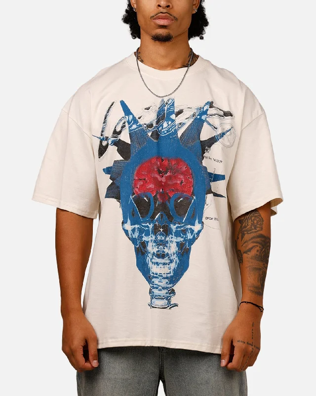 Loiter Brain Rot Vintage T-Shirt Off White-- Plaid T-Shirt Polka Dot Checkered
