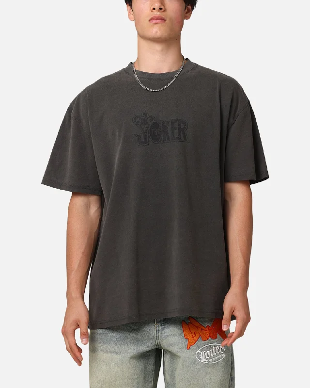 American Thrift X DC Batman The Joker Joker Logos Heavyweight T-Shirt Black Wash-- Anti-Shrink Durable Soft