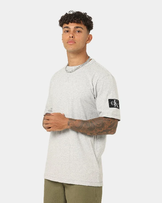 Calvin Klein Monogram Sleeve Badge T-Shirt Light Grey Heather-- Spandex Blend Rayon Blend Denim Blend Calvin Klein Monogram Sleeve Badge T-Shirt Light Grey Heather-- Spandex Blend Rayon Blend Denim Blend