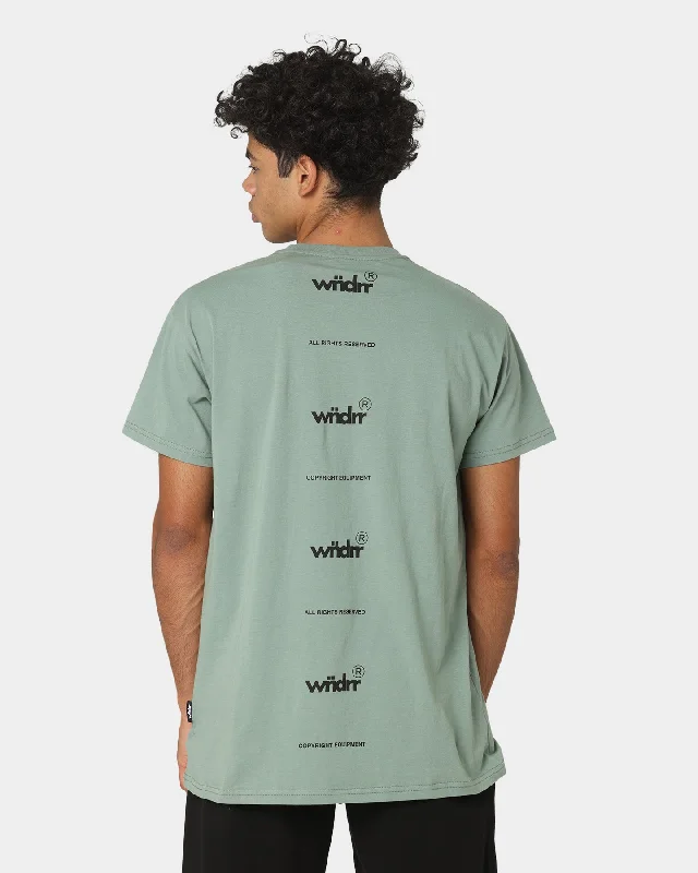 WNDRR Run It Custom Fit T-Shirt Olive-- Solid Color Striped Floral