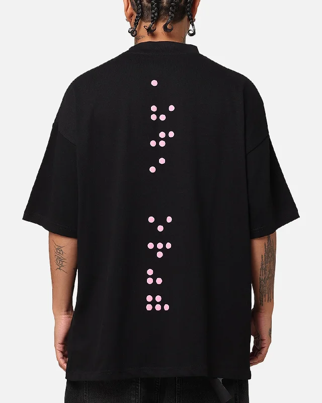 The Anti Order Brail Mockneck T-Shirt Black/Pink-- Cashmere Blend Cotton Blend Poly Blend The Anti Order Brail Mockneck T-Shirt Black/Pink-- Cashmere Blend Cotton Blend Poly Blend
