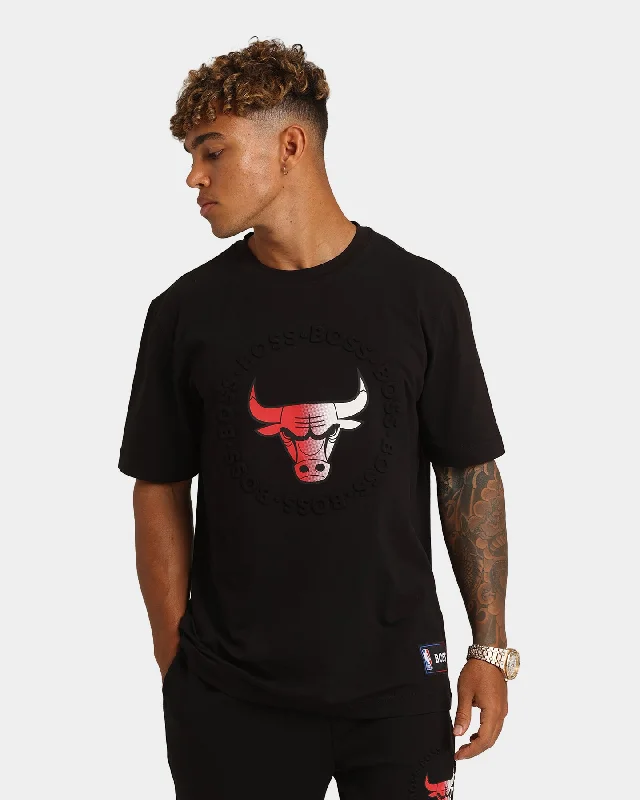 Hugo Boss Hugo Boss X NBA Basic Chicago Bulls Short Sleeve T-Shirt Black-- Oversized T-Shirt Spandex breathable Hugo Boss Hugo Boss X NBA Basic Chicago Bulls Short Sleeve T-Shirt Black-- Oversized T-Shirt Spandex breathable