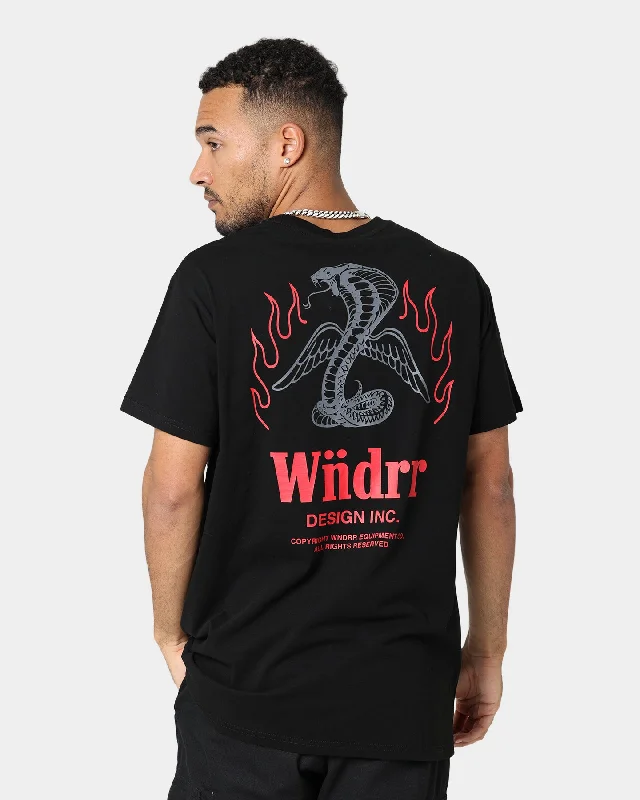 WNDRR Durant Custom Fit T-Shirt Black-- Mesh Blend Leather Blend Suede Blend