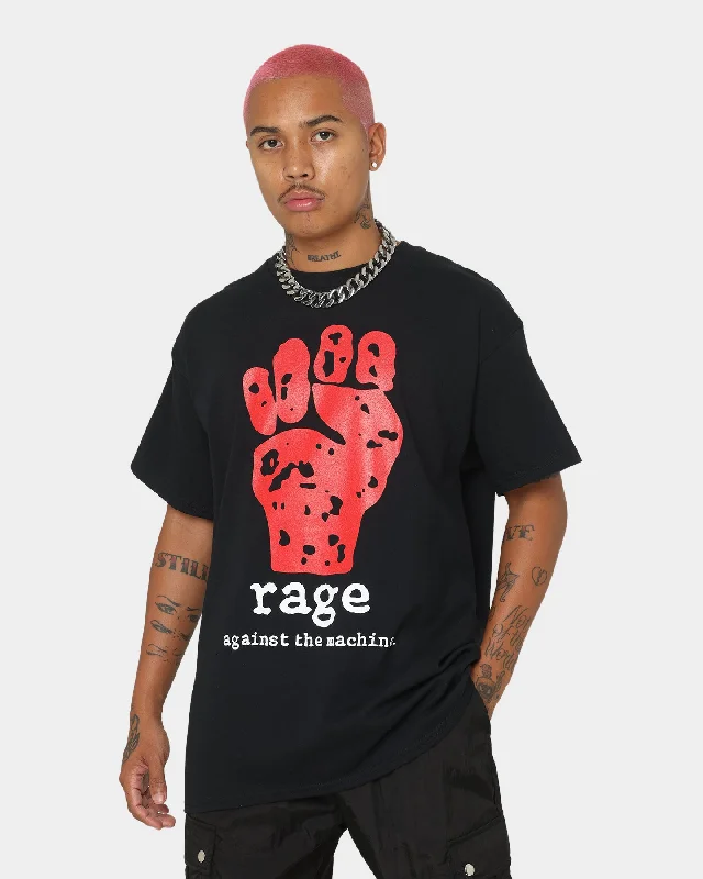 Rage Against The Machine Raised Fist T-Shirt Black-- Elegant Classic Vintage