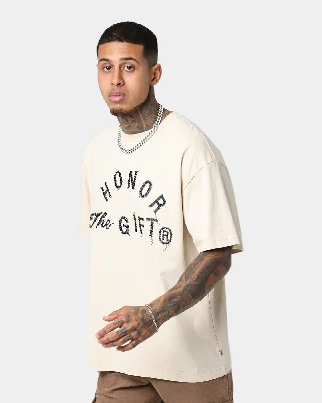 Honor The Gift HTG Weathered T-Shirt Cream-- Polka Dot Checkered Tartan