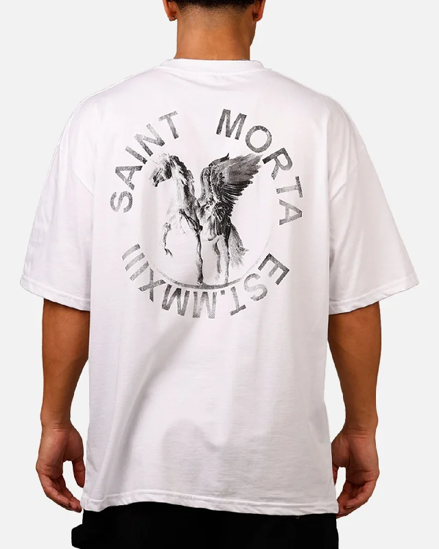 Saint Morta Pegasus Drop T-Shirt White-- Chenille Brocade Lace