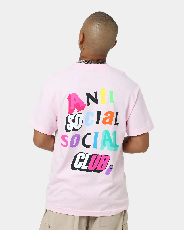 Anti Social Social Club The Real Me Pink T-Shirt Pink-- Chenille Blend Fleece Blend Nylon Blend