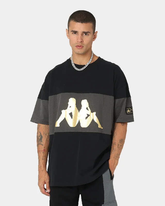 Kappa Authentic Frik T-Shirt Black/Gold-- Anti-Shrink Durable Soft