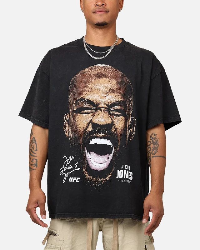 UFC By Goat Crew Jon Jones Big Face T-Shirt Black Acidwash-- Front Pockets Side Pockets Patch Pockets UFC By Goat Crew Jon Jones Big Face T-Shirt Black Acidwash-- Front Pockets Side Pockets Patch Pockets