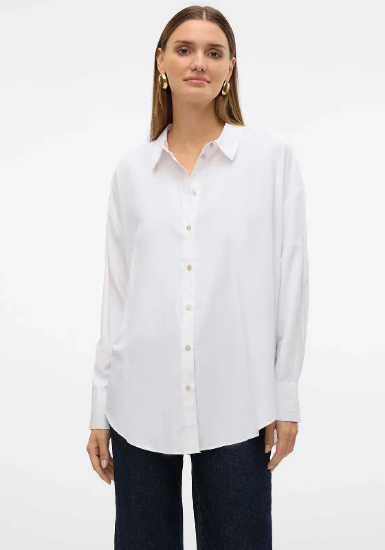 Vero Moda Nora Oversized Shirt, White-- Elegant Classic Vintage