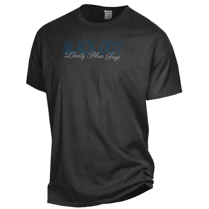 Liberty Blue Jays BLACK OUT T-Shirt - Gear-- Chenille Blend Fleece Blend Nylon Blend