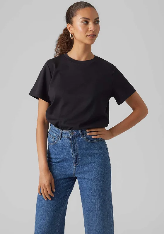 Vero Moda Aware Naima Heavyweight T Shirt, Black-- Casual Formal Business