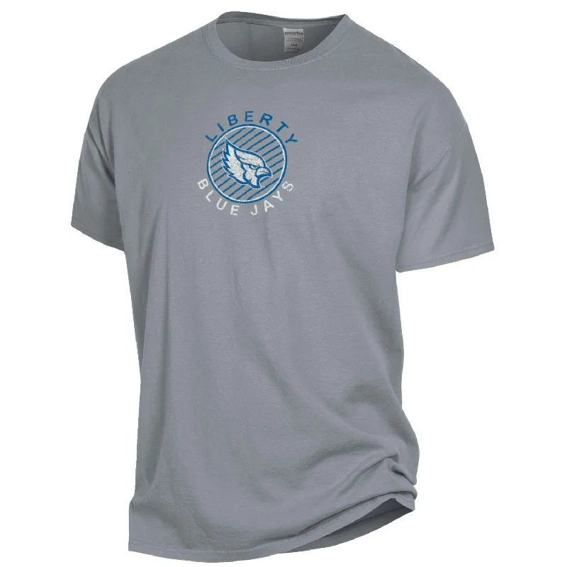Liberty Blue Jays Comfort Wash CONCRETE Short Sleeve T-Shirt - Gear-- Terry Blend Velvet Blend Canvas Blend