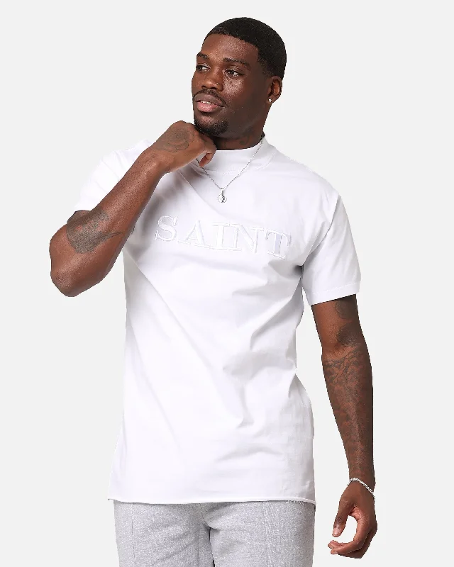 Saint Morta Annex Mockneck T-Shirt White/White -- Basic T-Shirt Crew Neck Short Sleeve Saint Morta Annex Mockneck T-Shirt White/White -- Basic T-Shirt Crew Neck Short Sleeve